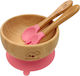 Baby Cloud Feeding Set made of Bamboo with Non-Slip Base Pink 3pcs