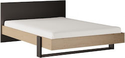 Duplex Κρεβάτι Διπλό Ξύλινο Black / Natural Chestnut με Τάβλες για Στρώμα 140x200cm