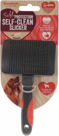 Rosewood Slicker Brush Small for Misc Hair Lengths for Coat Cleaning Burgundy