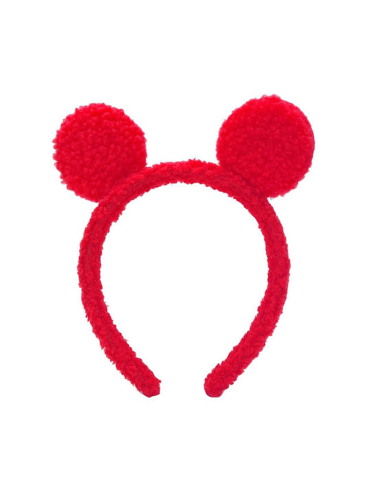 Fluffy Kids Headband with Red Ears