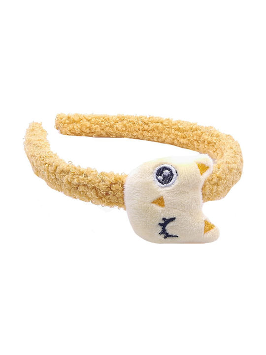 Flauschiges Kinder-Stirnband mit Tiermuster Gelb