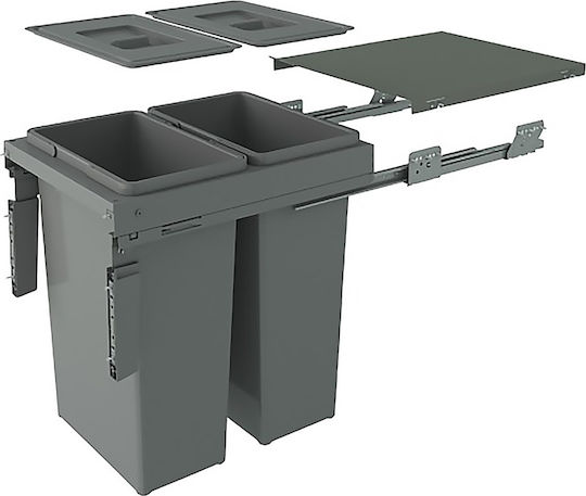 Inoxa Πλαστικός Γκρι 50.2x41.4x56.9cm Inoxa Πλαστικός Γκρι 50.2x41.4x56.9cm