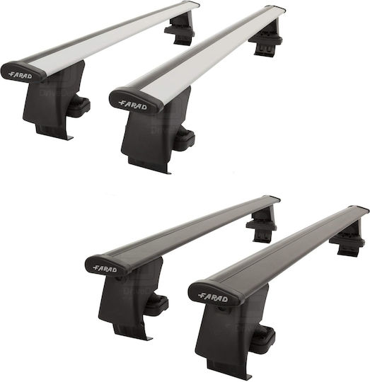 Farad Aluminum Car Roof Bars for Skoda Scala 5D 2019+ Set with Roof Rack Legs and Lock Silver