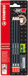 Stabilo Exam Grade Pencil 2B Set with Scraper and Eraser Black 6pcs