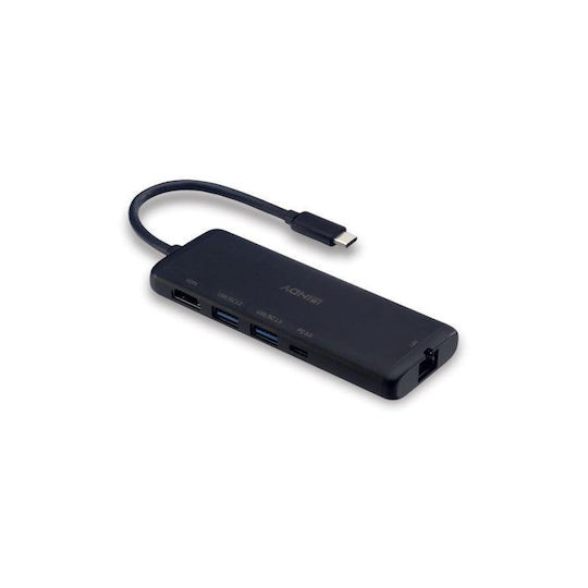Lindy USB-C Docking Station with HDMI 4K PD Ethernet Black (43358)