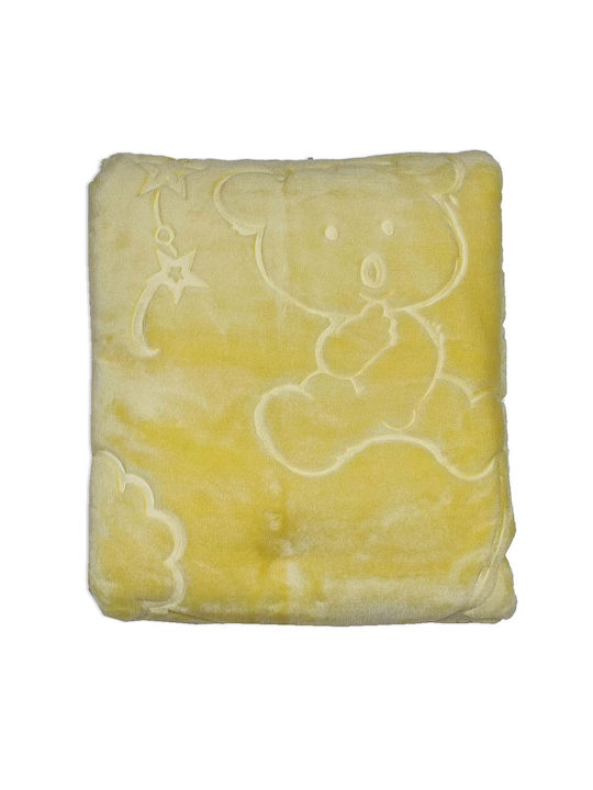 Dundarlar Blanket Nursery Swaddling Blankets Velvet Yellow 95x115cm.