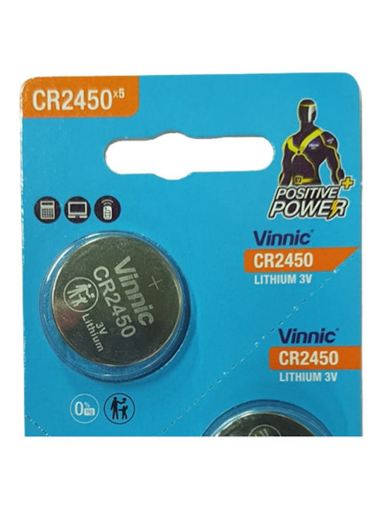 Vinnic Μπαταρία Λιθίου Ρολογιών CR2450 3V 1τμχ