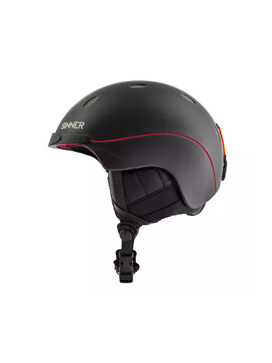 Sinner Titan Helmet for Ski & Snowboard Matte Black Red