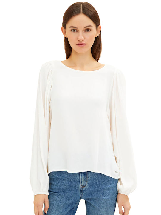 Tom Tailor Women's Blouse Long Sleeve White