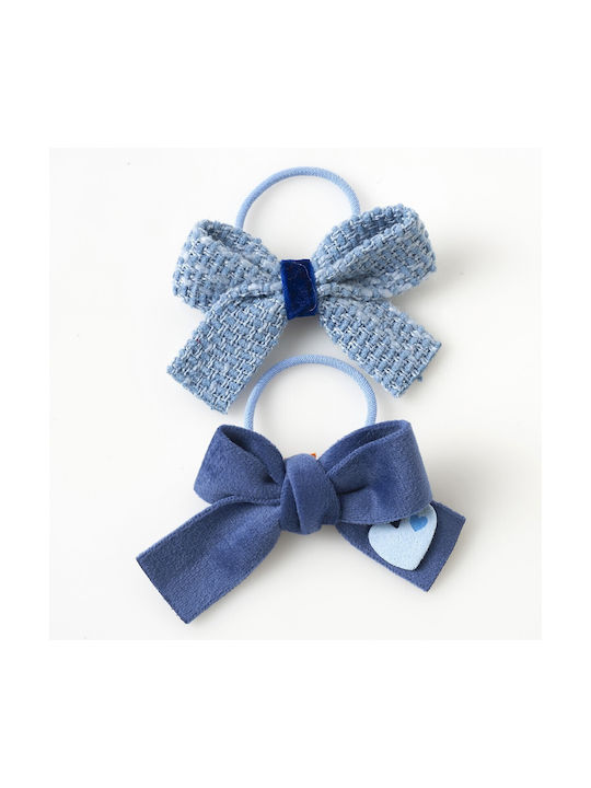 Cuoro set of two rubber bands with bows in blue