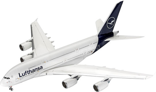 Revell A380-800 Lufthansa "New Livery" Modeling Figure Airplane White 163 Pieces in Scale 1:144 50.4x55.5x18cm.