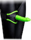 Shots Ouch Thigh Glow In The Dark Harness with Dildo in Green Color