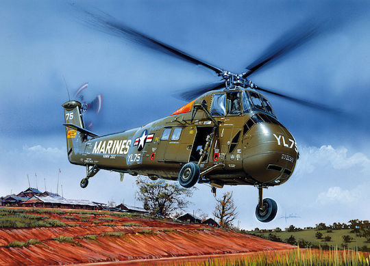 Italeri UH-34J Sea Horse Figurină de Modelism Elicopter la Scară 1:72 19.7cm.