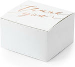 PartyDeco Thank You Paper Box for Gift White 5.5x3.5x6cm. 10pcs