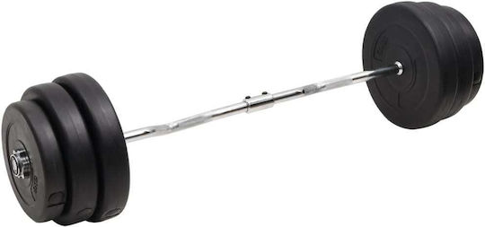 vidaXL ​Στραβόμπαρα Φ25mm Σετ με Βάρη 90kg Μήκους 120cm με Βιδωτά Κολάρα