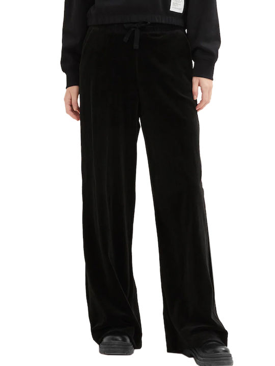 Tom Tailor Women's Wide Sweatpants Black Velvet