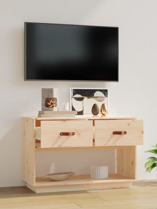 TV-Ständer aus Massivholz Beiges M90xT40xH60cm