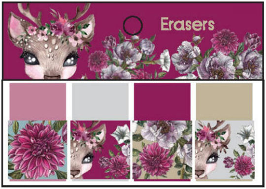 Back Me Up Eraser Set for Charcoal Pencil Deer 4pcs