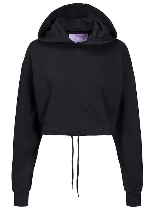 Jack & Jones Women's Cropped Hooded Sweatshirt Black