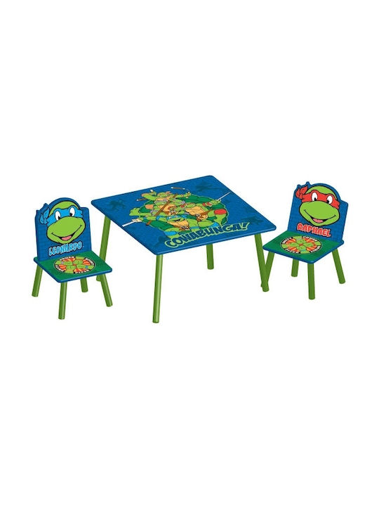Kinder Tischset mit Stühlen aus Holz Marineblau