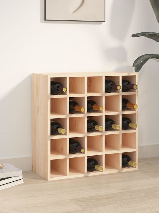 vidaXL Επιτοίχια Μπουκαλοθήκη Ξύλινη Καφέ 56x25x56εκ.