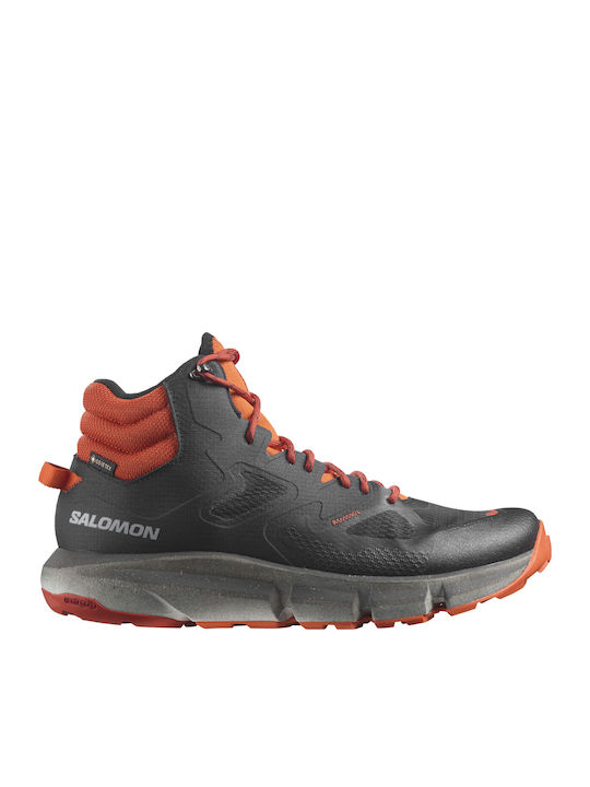 Salomon Predict Hike Mid GTX Men's Hiking Boots Waterproof with Gore-Tex Membrane Black Burnt Ocher