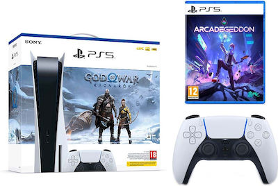 Sony PlayStation 5 με God of War: Ragnarok (Voucher) & 2nd Dualsense Controller White & Arcadegeddon