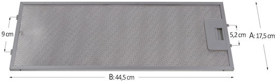 Siemens 87652010К Резервен Метален Филтър За Абсорбатор Съвместим С Siemens 17.5x44.5см