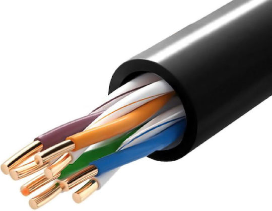 Powertech U/UTP Cat.5e (Gigabit) Καλώδιο Δικτύου Ethernet χωρίς ακροδέκτες 305m Μαύρο