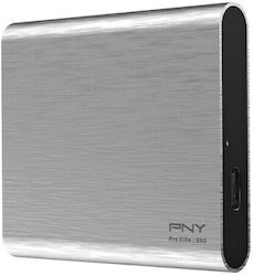 PNY Pro Elite USB 3.1 Εξωτερικός SSD 500GB 2.5" Ασημί