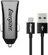 Energizer Încărcător Auto Cu Mufă De Brichetă 17W 3.4A Încărcare Rapidă Cu 2 Porturi USB-A și Cablu Micro-USB Culoare Neagră