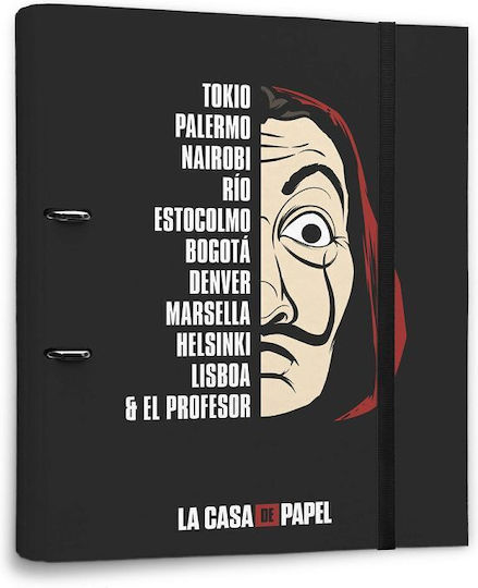 Grupo Erik Ντοσιέ με 2 Κρίκους για Χαρτί A4 Μαύρο La Casa De Papel