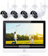 Integrated CCTV System Wi-Fi with Screen and 4 Wireless Cameras