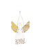 Hängendes Ornament Engel Porzellan Gold 9cm