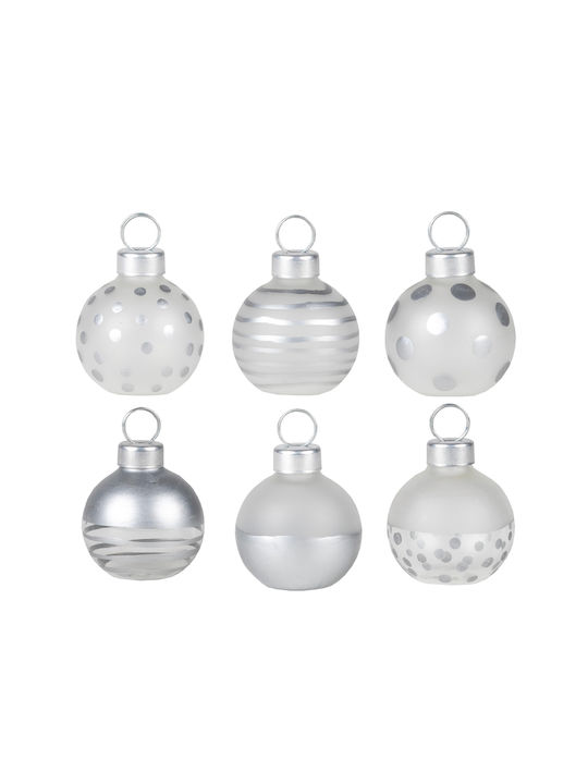 Raeder Weihnachtshänger Kugel Ornament Silber Set 6Stück