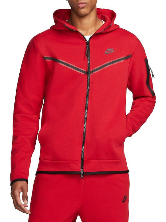 Nike Sportswear Tech Fleece Ανδρική Ζακέτα Fleece με Φερμουάρ και Κουκούλα Πορτοκαλί