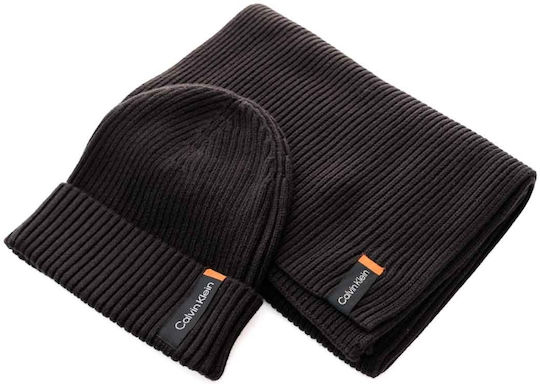 Beanie Ανδρικός Σκούφος με Rib Πλέξη σε Μαύρο χρώμα