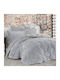 Saray Home Duvet Cover Set Double 200x240cm Softwell Grey 3pcs 300Gsm