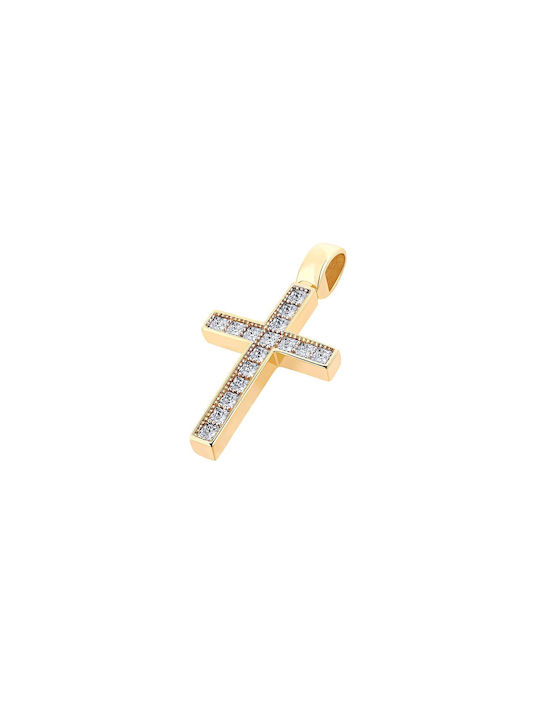 14K Gold Kreuz für Frauen, T00622