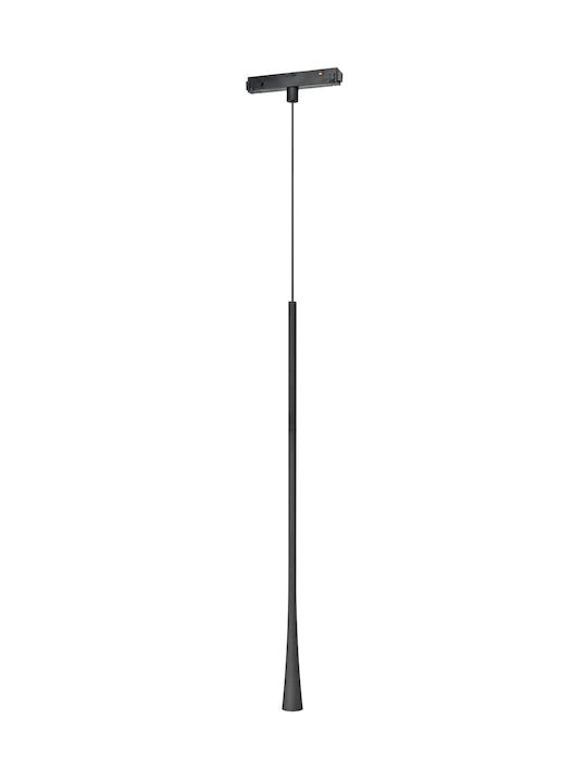 Viokef Μοντέρνο Κρεμαστό Φωτιστικό Μονόφωτο Ράγα με Ενσωματωμένο LED σε Μαύρο Χρώμα