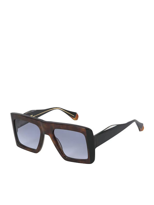 Gigi Barcelona Georgina Women's Sunglasses with Brown Tartaruga Plastic Frame and Blue Gradient Lens 6733/0