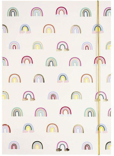 Folia Folder with Rubber Band and Ears for Paper A3 Multicolour Hotfoil Rainbows
