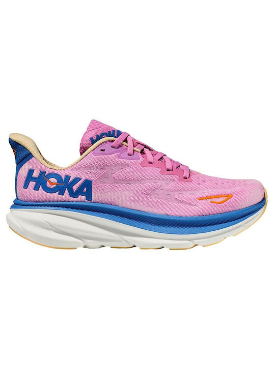 Hoka Glide Clifton 9 Γυναικεία Αθλητικά Παπούτσια Running Ροζ