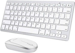 Omoton KB066 Fără fir Bluetooth Set tastatură și mouse UK Argint