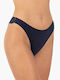 A.A UNDERWEAR Cotton Women's Brazil with Lace Navy Blue