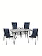 Outdoor Dining Set 5 Pieces Black