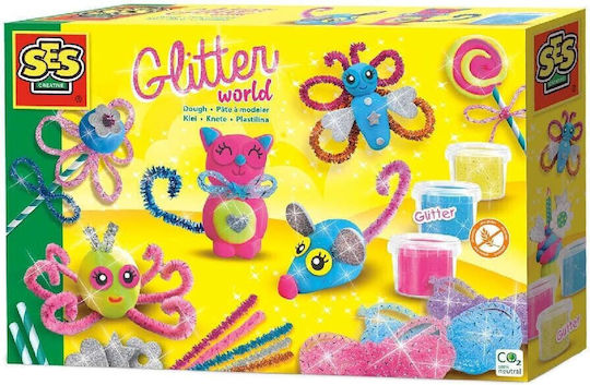 Ses Creative Knete Spiel-Set Glitter World Für Ab 3 Jahre 3 Stück