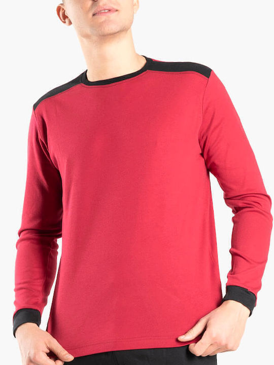 A.A UNDERWEAR Men's Winter Pajama Blouse Bordeaux/Black