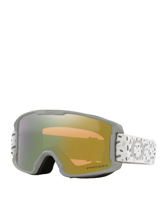 Oakley Line Miner Ski- & Snowboardbrille Erwachsene Weiß mit Linse Getönt in Gelb Farbe