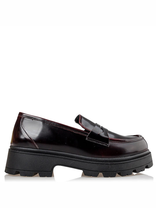 Envie Shoes Δερμάτινα Γυναικεία Loafers σε Μπορντό Χρώμα